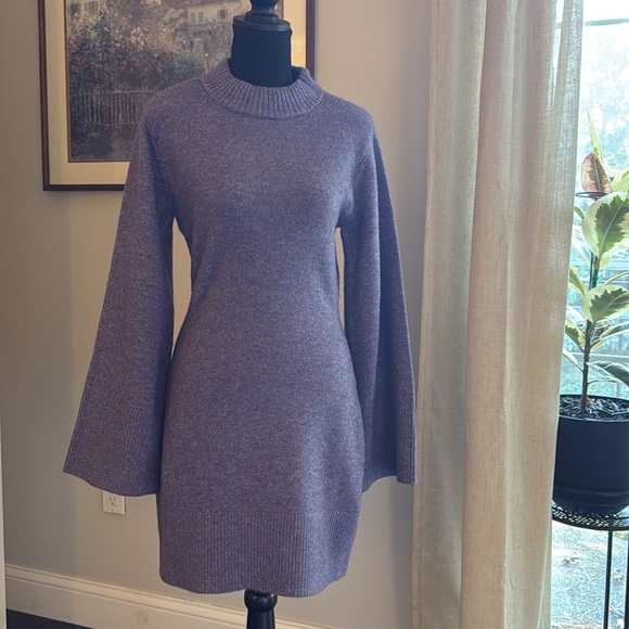 APPARIS Karl Marled Knit Mock-Neck Sweater Dress - Size Medium - Picture 2 of 8